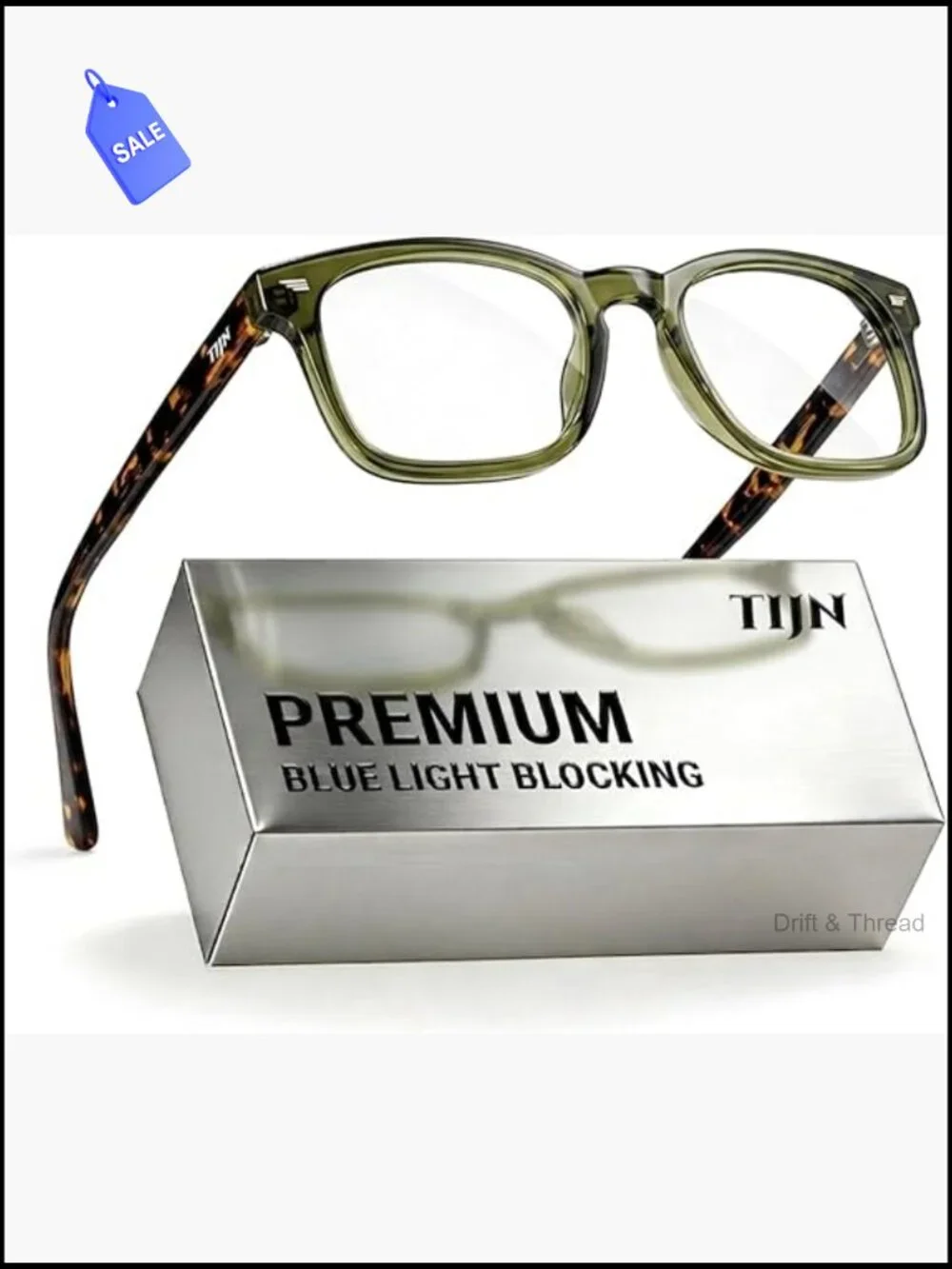 Blue Light Blocking Glasses Square TR90 Frame Anti Glare UV Protection for